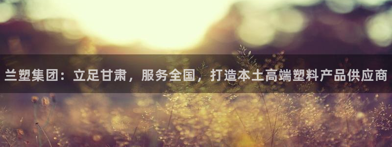 太阳集团游戏城旧版1382：兰塑集团：立足甘肃，服务全国，打